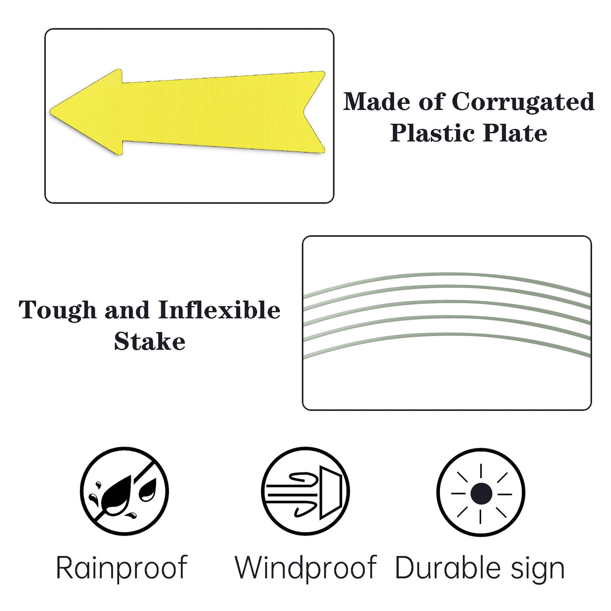 LIKOSEA 16x5 Signs are waterproof for rain or shine at outdoor events.