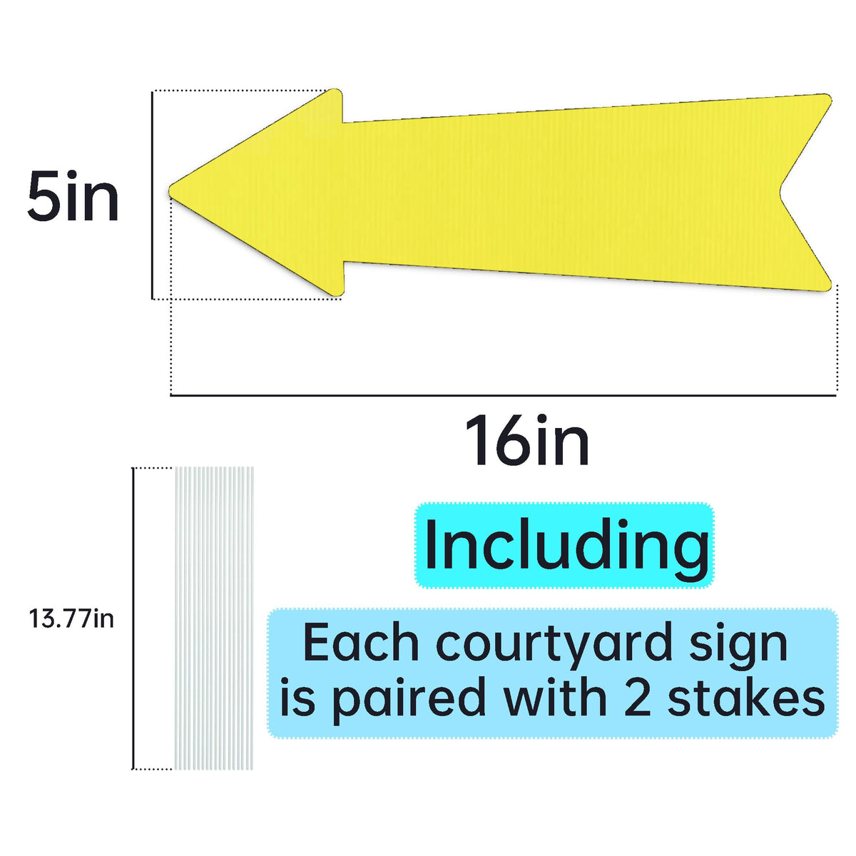 LIKOSEA Yellow Arrow Signs with Stakes demonstrate effortless setup and reuse.
