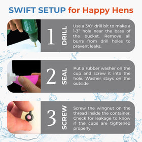Lil'Clucker poultry waterer kit for multi-species use