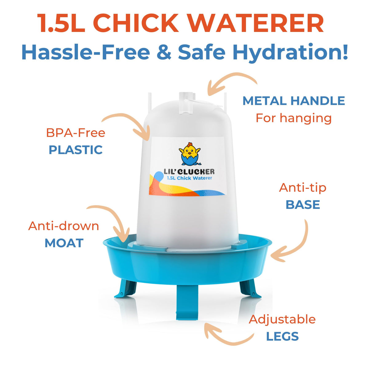 Lil'Clucker BPA-free plastic construction ensures durability.