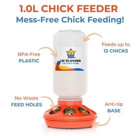Lil'Clucker BPA-free plastic for durable daily use.