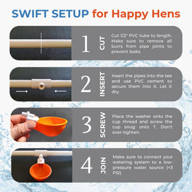 Lil'Clucker system reduces daily refills with hands-free hydration.