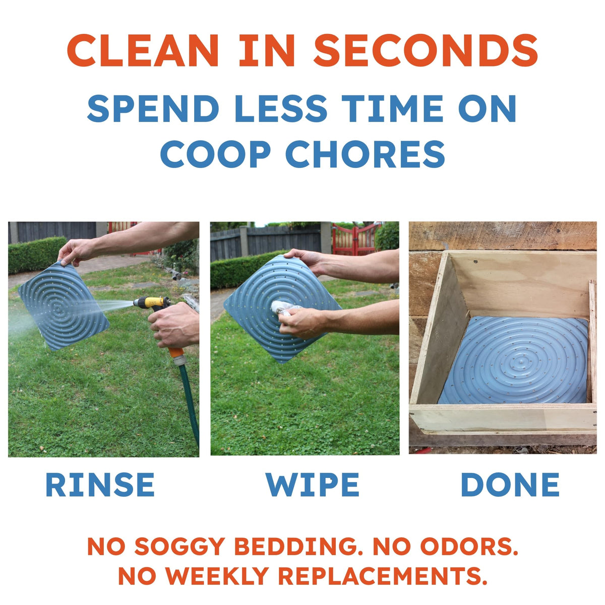 Lil'Clucker nesting pad fits standard nest boxes for easy setup.