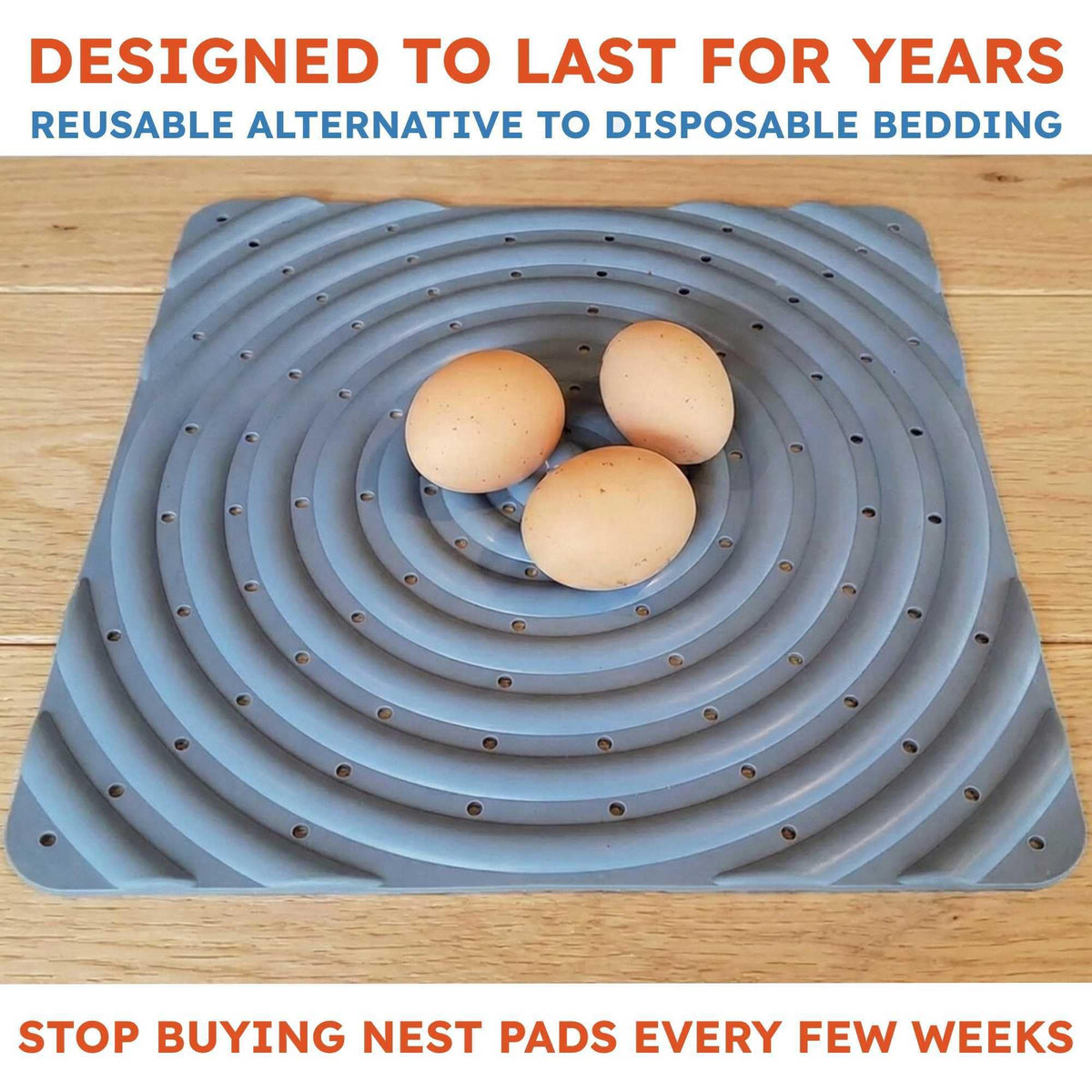 Lil'Clucker nesting pad trim-to-fit option adapts to your coop.