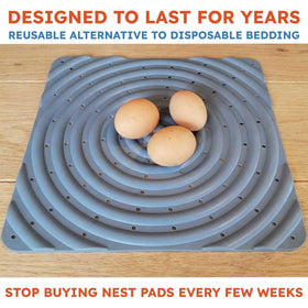Lil'Clucker nesting pad trim-to-fit option adapts to your coop.