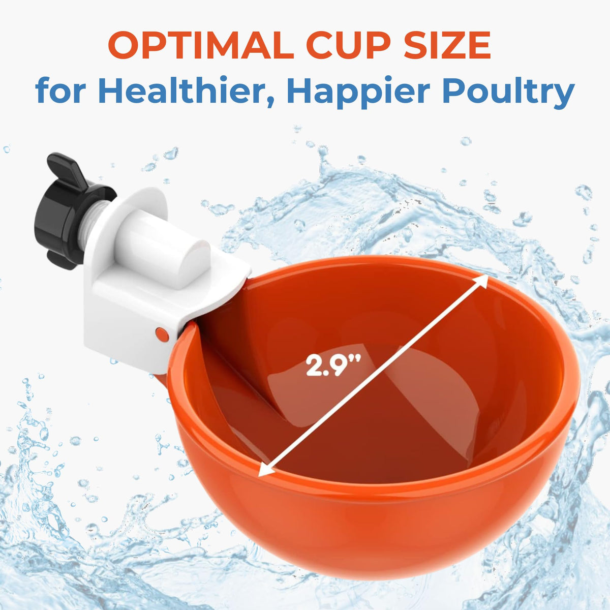 Lil'Clucker poultry waterer in action with multiple species for versatile care.