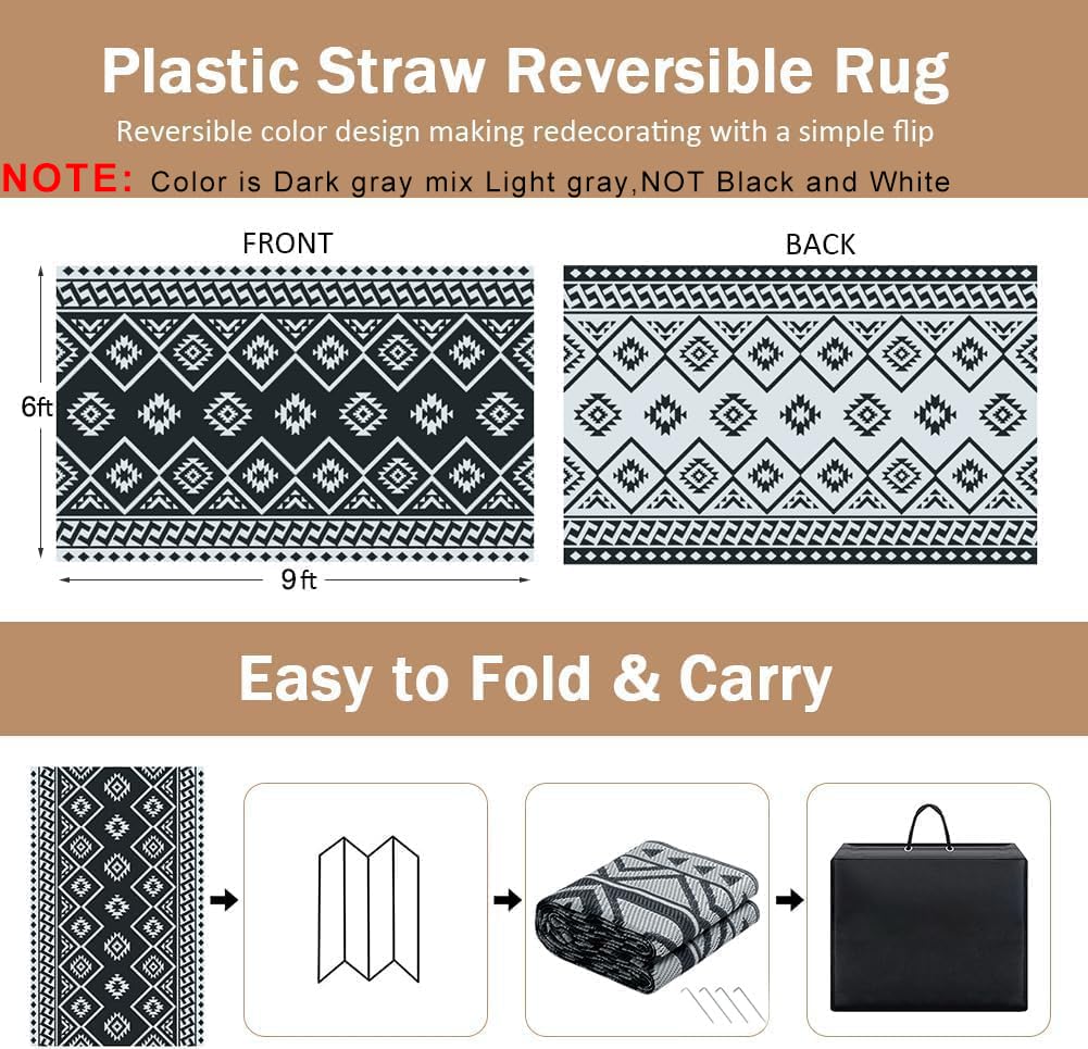 LILIOFFIC reversible design rug offers two looks for quick patio refresh