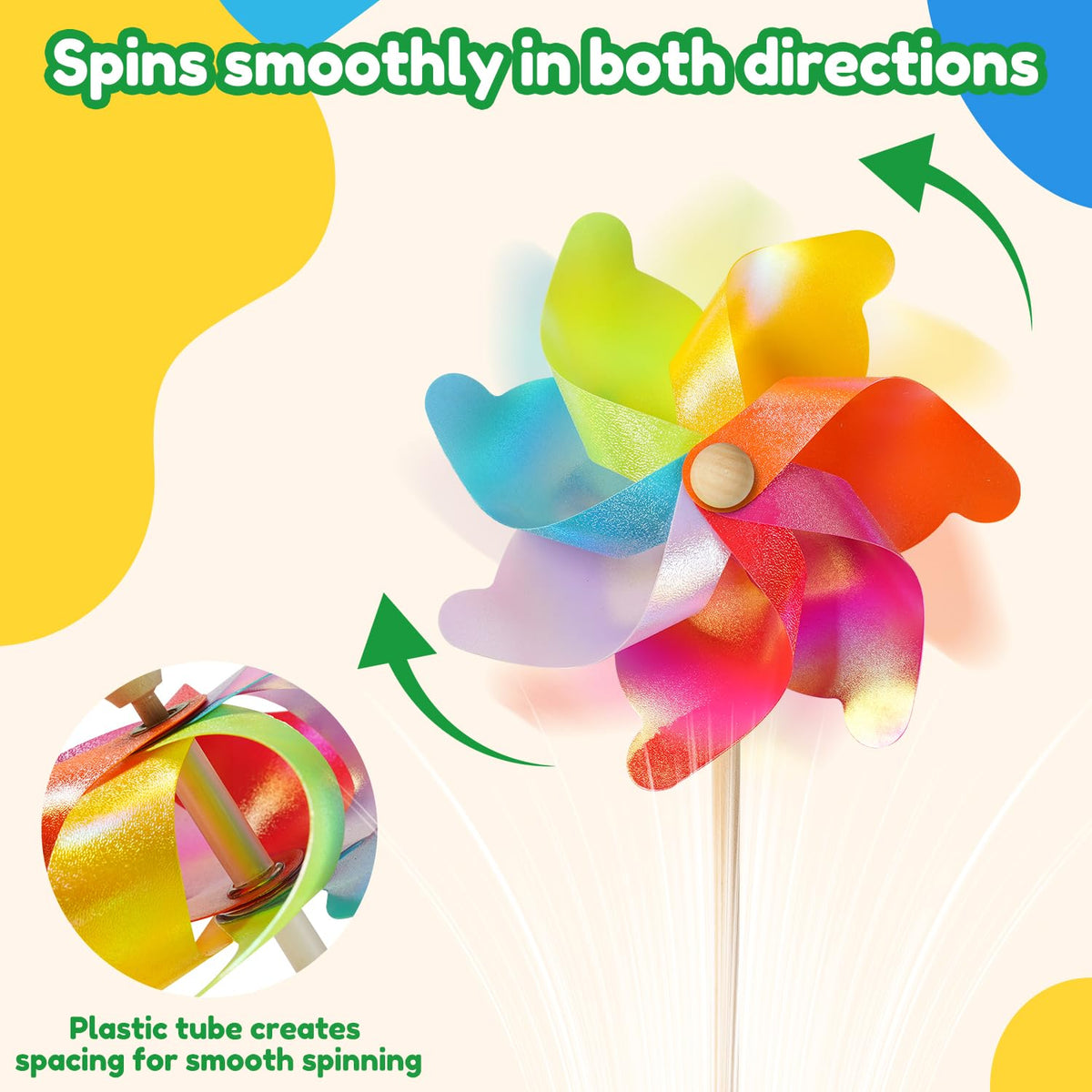 LilLittle rainbow pinwheels brighten lawns for garden ambience and celebrations