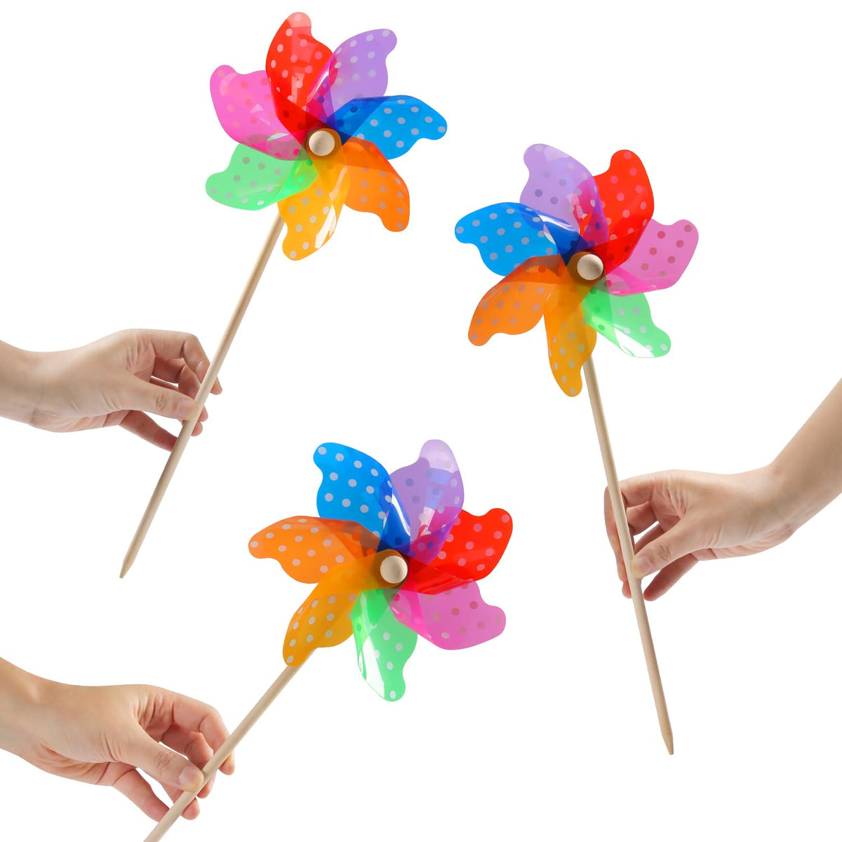 LilLittle rainbow pinwheels pack adds vibrant color to your yard.