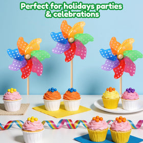 LilLittle rainbow pinwheels add motion to outdoor spaces.