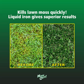 Lilly Miller Moss Out bottle against lush grass highlights rapid action