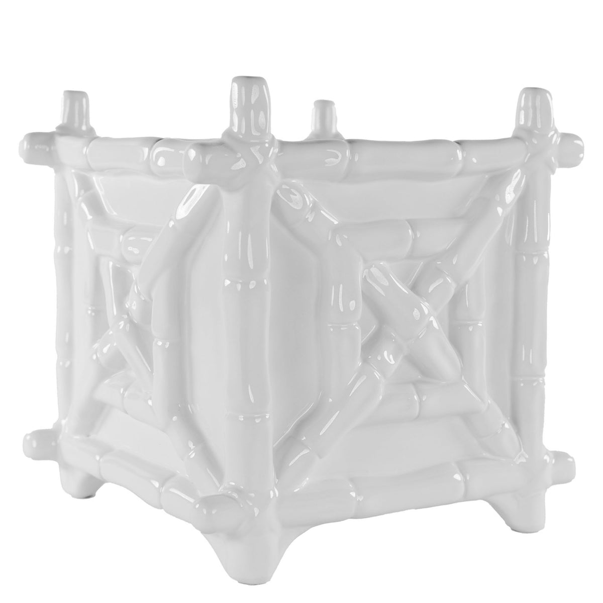 Lilly Pulitzer planter close-up shows drainage hole with silicone stopper for mess-free watering.
