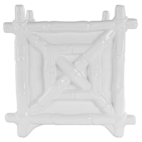 Lilly Pulitzer small planter in resort white with bamboo-inspired design for indoor greenery.