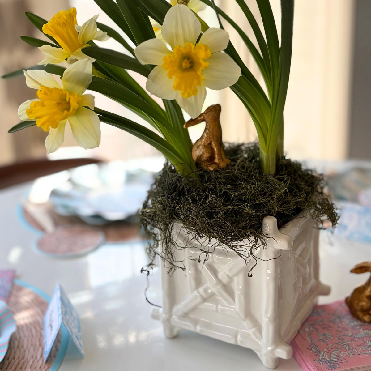 Ceramic Lilly Pulitzer planter interior view highlights glaze and depth.
