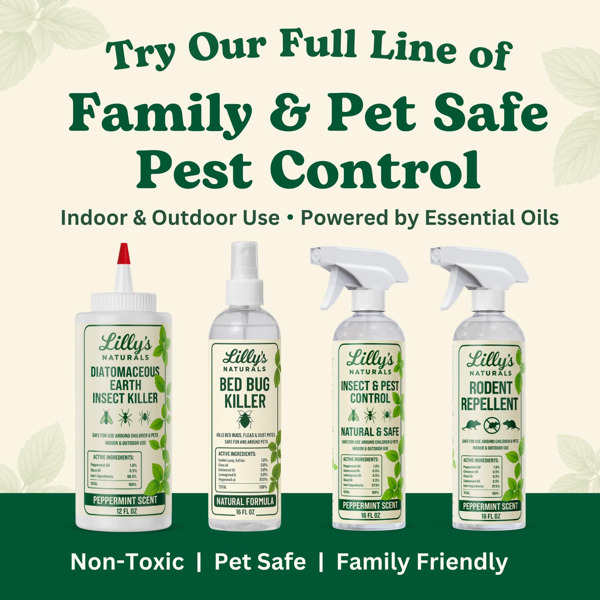 12-ounce Lilly's Naturals container ready for quick pest management at home.