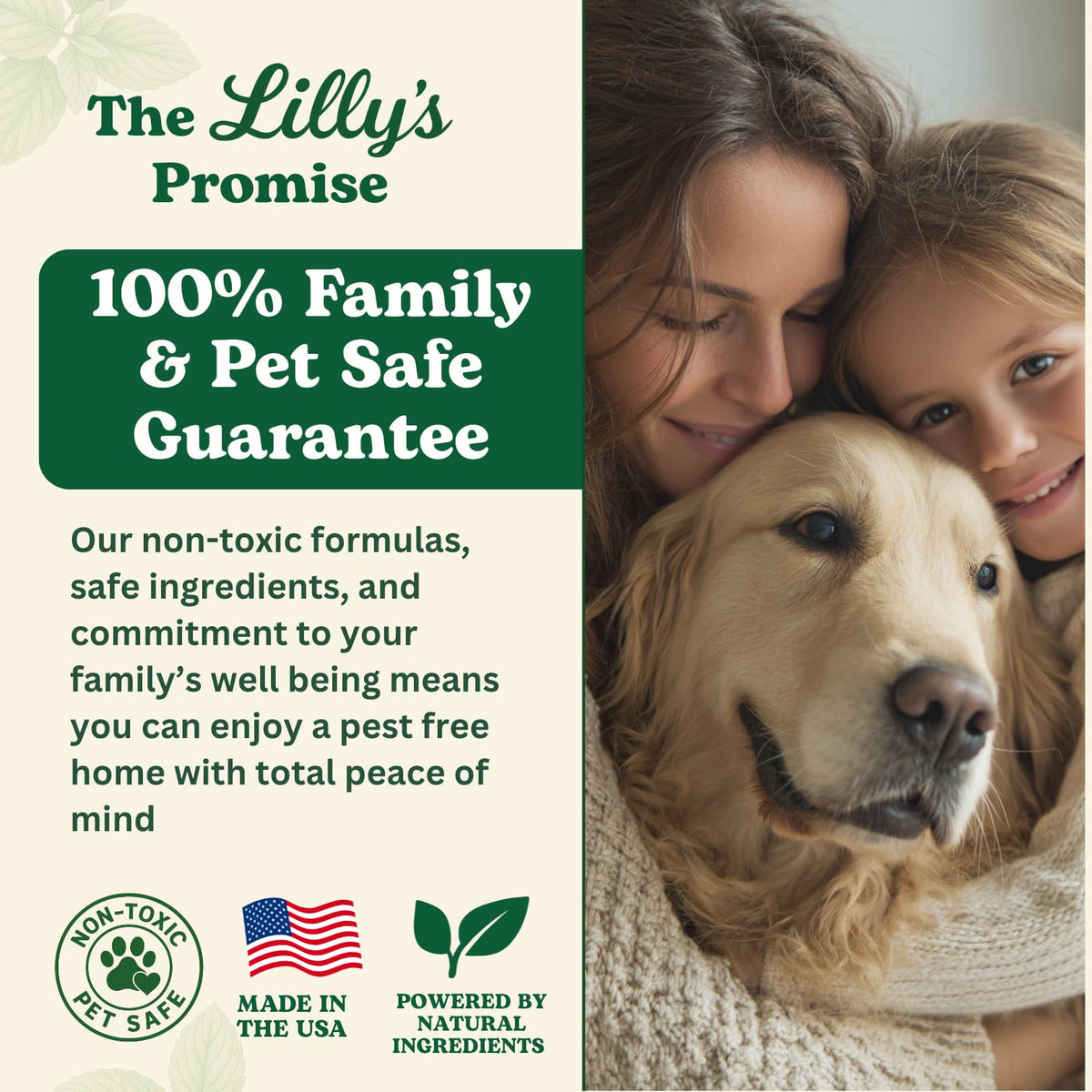 Peppermint and clove oils improve freshness and deterrence in Lilly's Naturals.