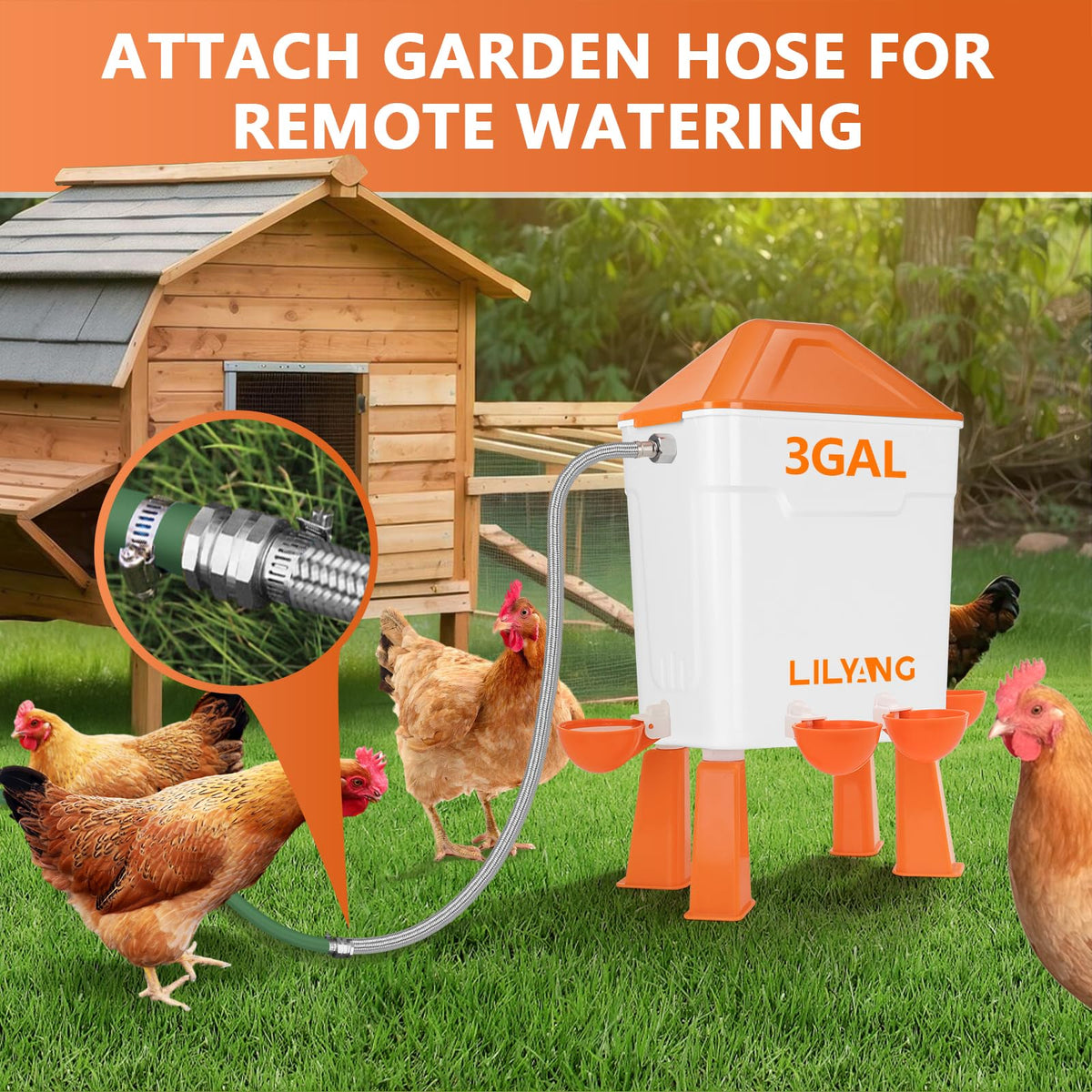 Lilyang easy-assembly waterer makes setup quick and maintenance simple.
