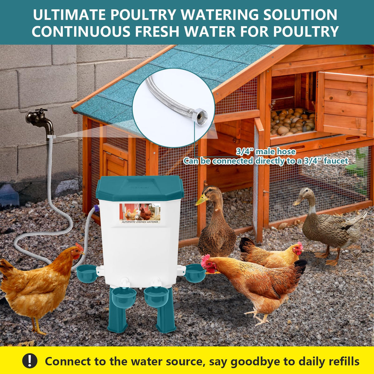 Lilyang waterer leak proof valve detail highlighting sturdy components and stability