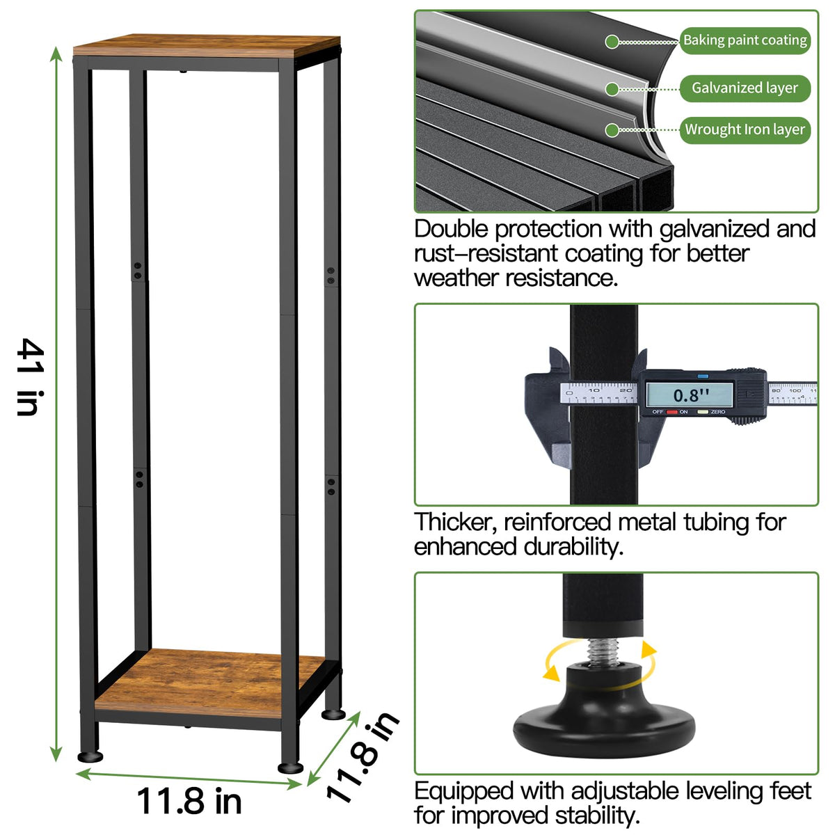 Lilybud 2-tier design maximizes vertical space for tall plants.