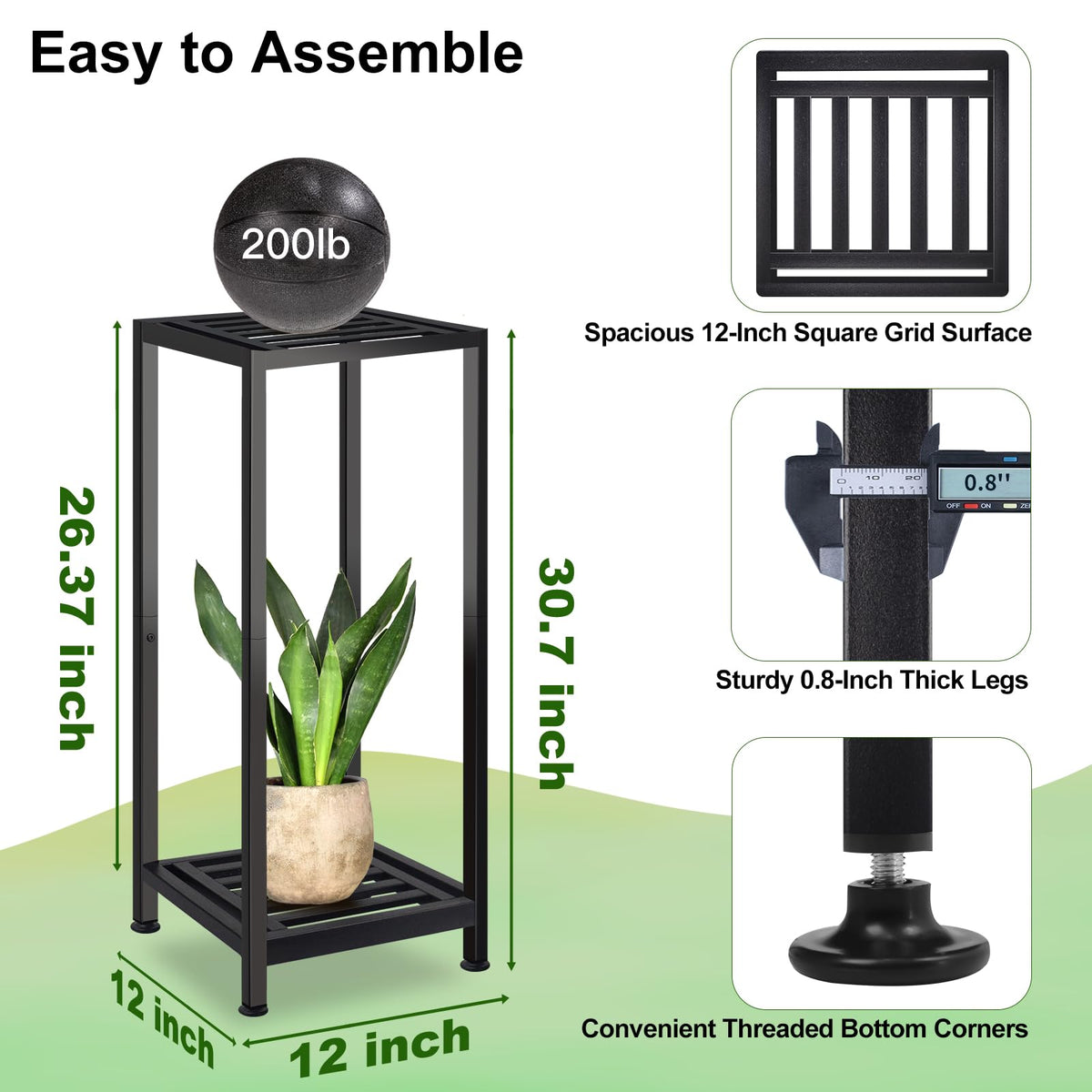 Lilybud Lily plant stand 0-8 inch tube detail emphasizing durable construction