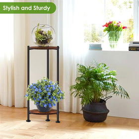 The stand elevates plants to catch sunlight and brighten everyday spaces.