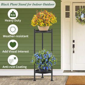 Lilybud Lily plant stand outdoor patio setup demonstrates outdoor stability on a balcony.