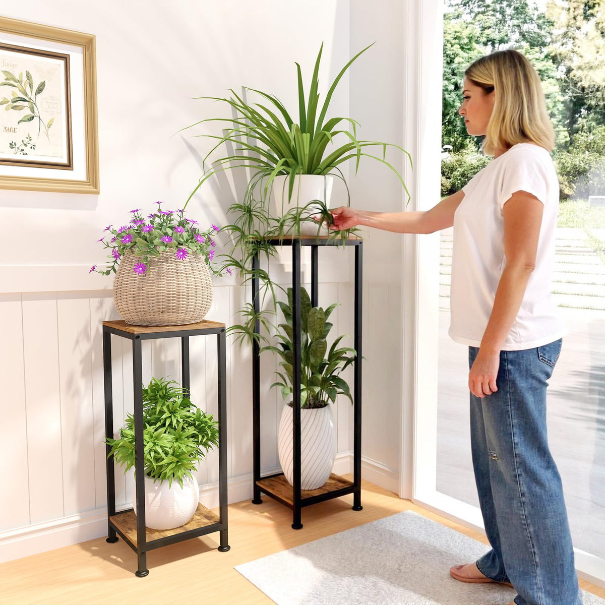 Lilybud retro wood pattern finish adds warm style to outdoor patios.