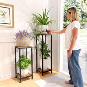 Lilybud retro wood pattern finish adds warm style to outdoor patios.