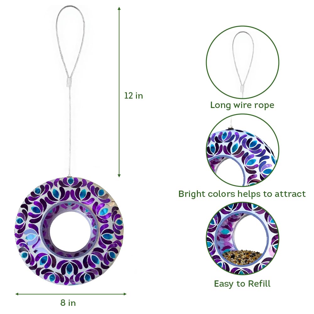 Lily's Home fly-through bird feeder design allows easy feeding and quick departure for birds