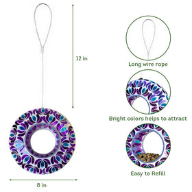 Lily's Home fly-through bird feeder design allows easy feeding and quick departure for birds