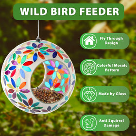 Lily's Home outdoor bird feeder six-inch diameter fits patios and gardens.