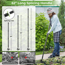 Lilyvane 76-inch handle keeps you upright during tasks.