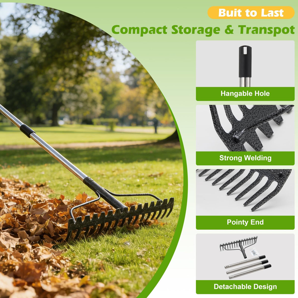 Lilyvane Bow Rake quick assembly and simple storage.