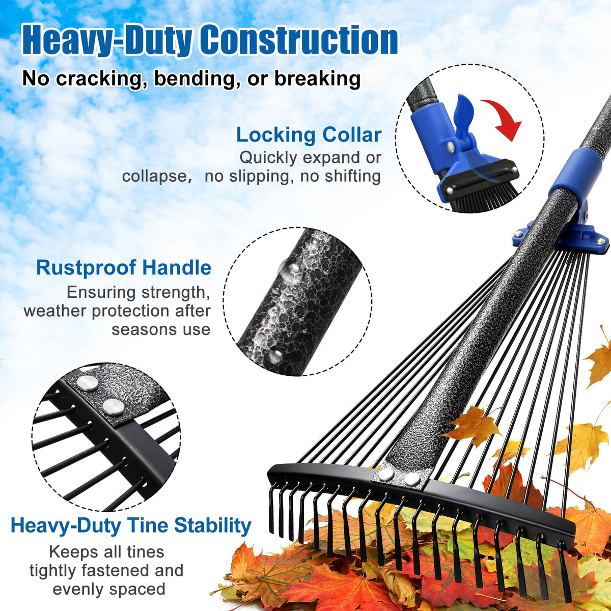 Lilyvane camping-ready rake with travel-friendly design
