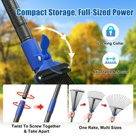 Lilyvane collapsible rake stores compactly in small spaces