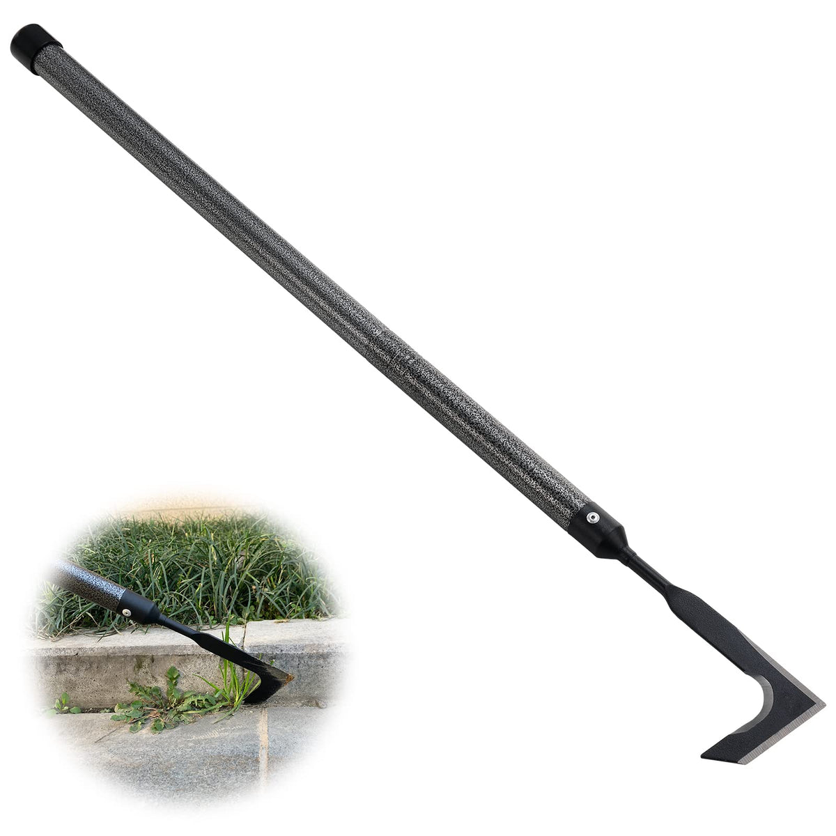 Lilyvane Crack Weeder blade close-up showing durable manganese steel.