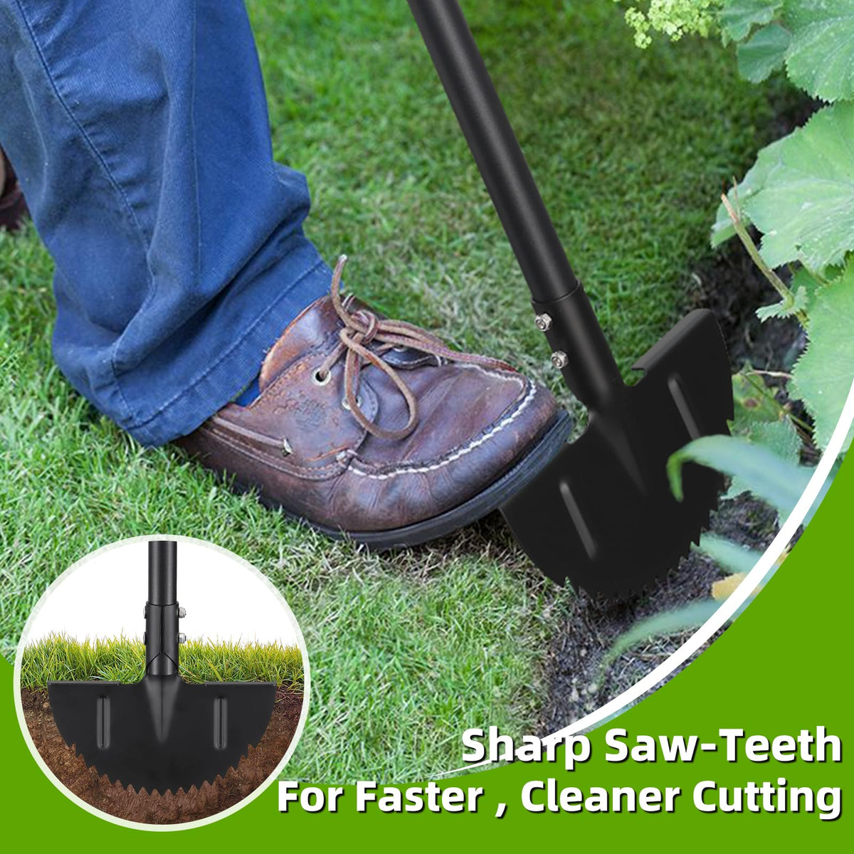Lilyvane Edger's T-Grip handle improves control during edging tasks.