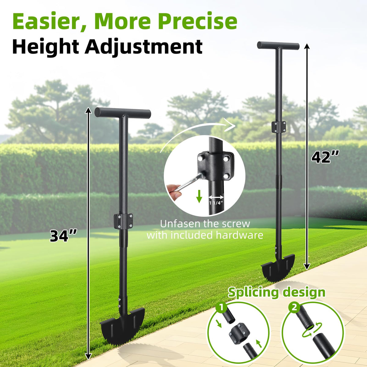 Wide footplate design on Lilyvane Edger enhances balance during operation.