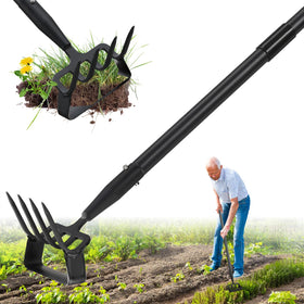 Lilyvane garden hoe 2-in-1 stirrup-hoe and cultivator for efficient weeding.