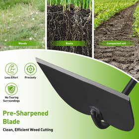 Lilyvane garden hoe 60-inch handle enabling stand-up work
