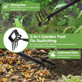 Lilyvane 62-inch long-handle for upright weeding and reduced bending.