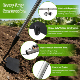 Lilyvane garden hoe creating furrows for planting seeds