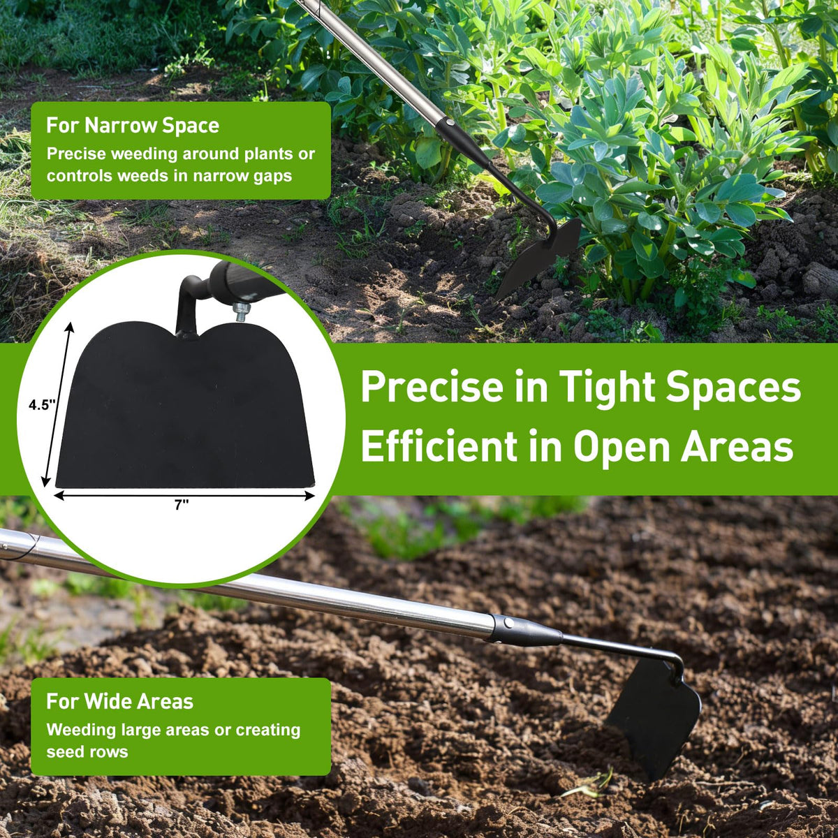 Lilyvane garden hoe rust-resistant head ready for outdoor use