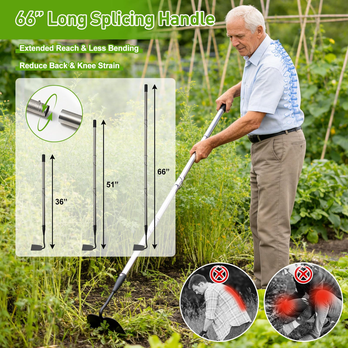 Lilyvane garden hoe weeding between plants with precise action