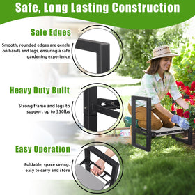 Lilyvane Garden Kneeler Seat sturdy handles aid kneeling and standing.