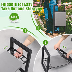 Lilyvane Garden Kneeler Seat stored neatly in a closet when not in use.