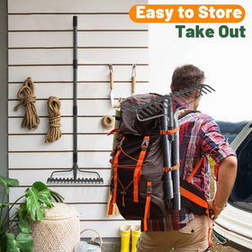 Lilyvane garden tool storage option shows compact, tidy arrangement.