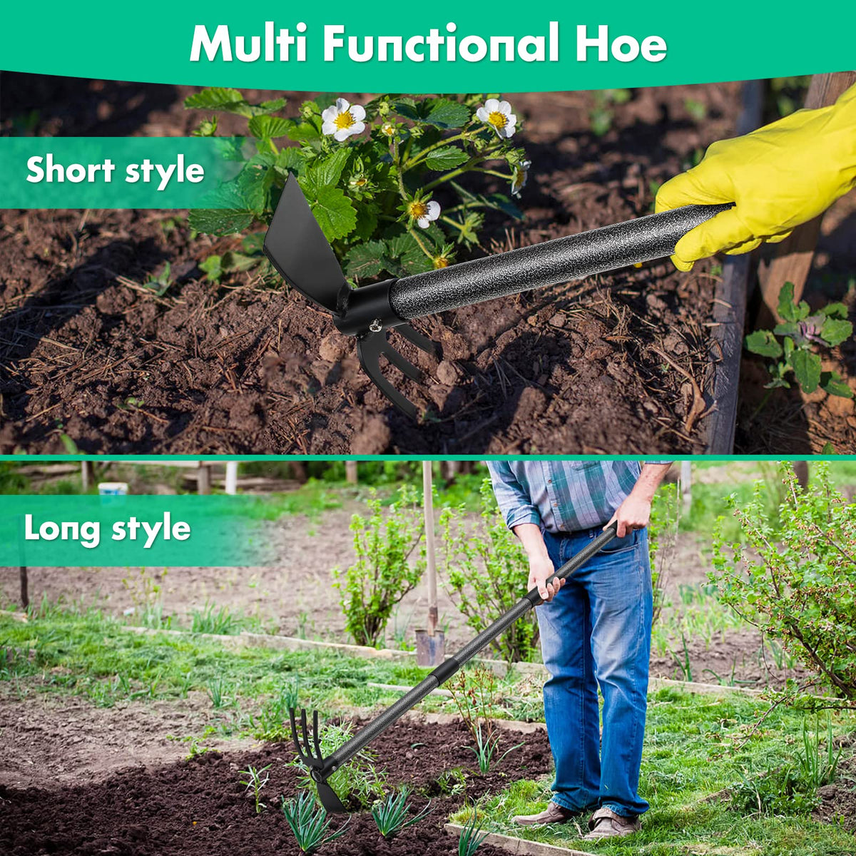 Lilyvane 2-in-1 cultivator-hoe for versatile garden work