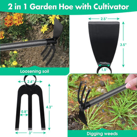Lilyvane heavy-duty blade on the hoe for tough roots