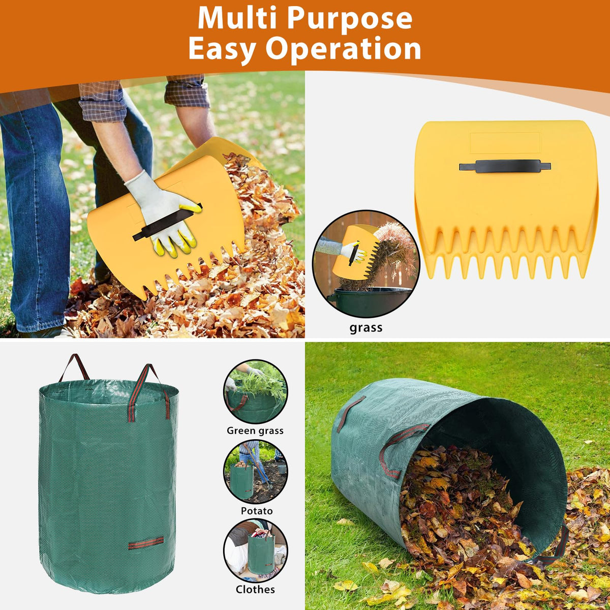 Lilyvane leaf-scoops compact-design for easy pickup and transport.